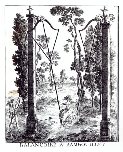 Die Gartenschaukel in Rambouillet, aus Details des Nouveaux Jardins a la Mode von George Louis le Rouge, veröffentlicht 1775-78 von French School