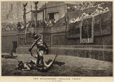 Die Gladiatoren, „Pollice Verso“ (Gravur) von French School