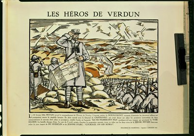 Die Helden von Verdun, Propaganda zur Unterstützung von Marschall Petain (1856-1951) 1941 von French School
