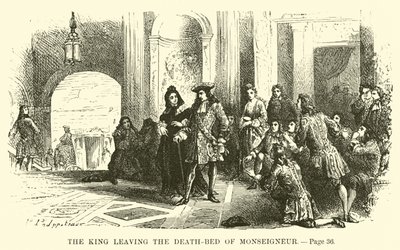 Der König verlässt das Sterbebett von Monseigneur von French School