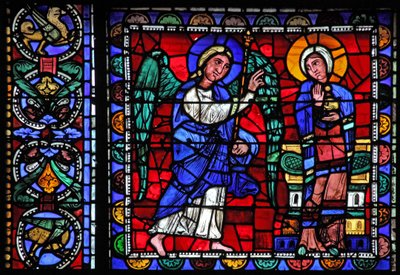 Das Leben Christi Fenster: Die Verkündigung von French School