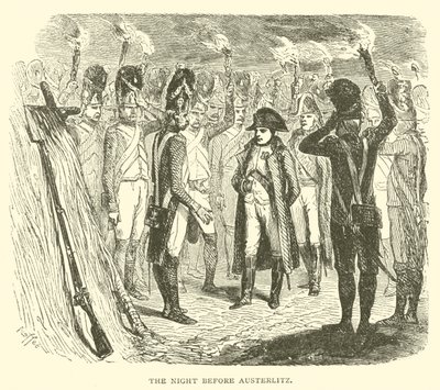 Die Nacht vor Austerlitz (Gravur) von French School