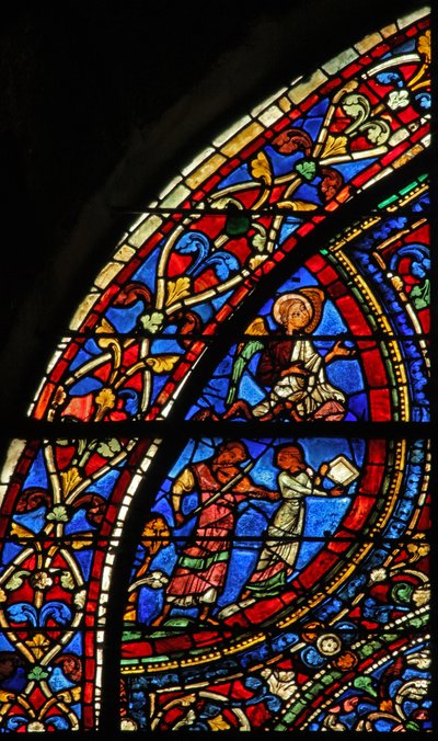 Das Fenster des verlorenen Sohnes: Musiker beim Fest; Engel von French School