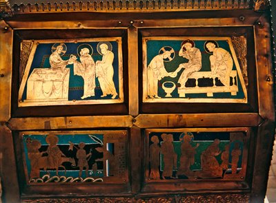 Die Auferweckung des Lazarus, Detail des Schreins von St. Markus, ca. 1210-30 von French School