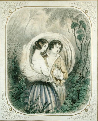 Die Rückkehr vom Spaziergang, aus Paul et Virginie von Henri Bernardin de Saint-Pierre (1737-1814) von French School