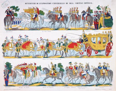 Der königliche Zug bei der Eröffnung der Weltausstellung 1855 von French School