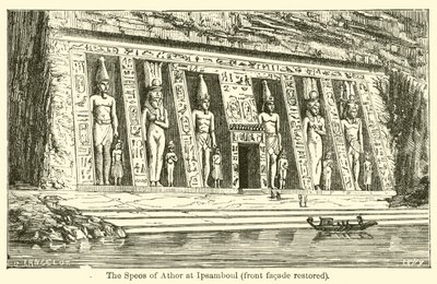 Der Speos von Athor in Ipsamboul, restaurierte Frontfassade von French School
