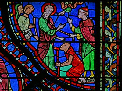 Das St. Jakobus Fenster: Heilt einen Gelähmten von French School
