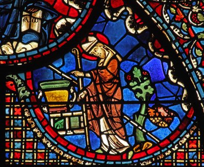 Das St. Lubin Fenster: Segnet etwas Wasser von French School