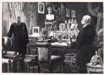 Das Arbeitszimmer von Kaiser Wilhelm I. (1797-1888) König von Preußen und Kaiser von Deutschland von French School