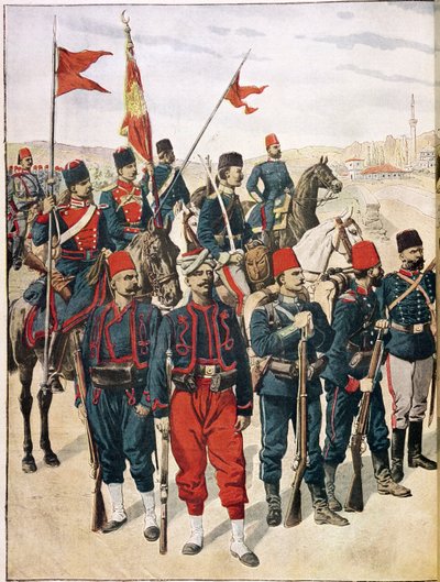 Die türkische Armee während des Balkankrieges, 1912-13 von French School