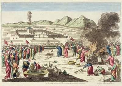 Das Lager der Israeliten und das Opfer der roten Kuh von French School