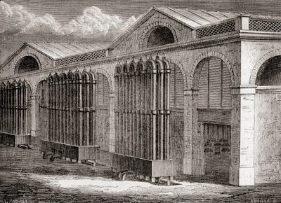 Die Kohlegaskondensationsanlage in La Villette, Paris, Frankreich im 19. Jahrhundert, aus 
