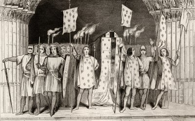 Das tote Kind Jean I (1316) der Posthume, zum König ausgerufen bei seiner Beerdigung, aus 