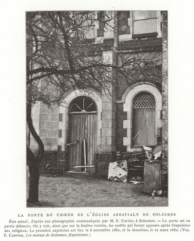 Die Tür zum Chor der Abteikirche von Solesmes, Frankreich von French School