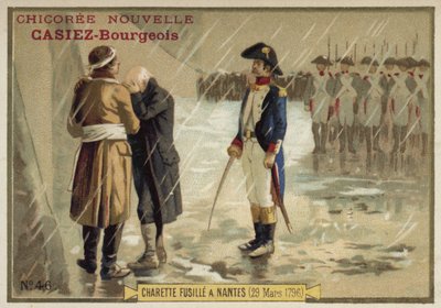 Die Hinrichtung des royalistischen Generals François de Charette, Nantes, 29. März 1796 von French School