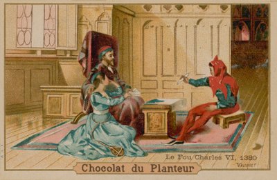 Der Narr und Karl VI., König von Frankreich (1368-1422) von French School