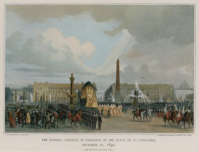Der Trauerzug Napoleons auf der Place de la Concorde von French School