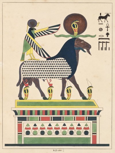 Der Gott Amon-Ra, Illustration aus Pantheon égyptien: Sammlung mythologischer Figuren des alten Ägypten, von Jean-Francois Champollion, veröffentlicht ca. 1986 von French School