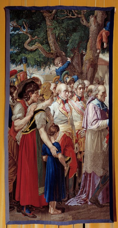 Die Übergabe der Schlüssel von Wien an Napoleon I. (1769-1821). Der Kaiser kehrte in die österreichische Hauptstadt zurück, die von Franz II. von Habsburg am 14.11.1805 verlassen wurde von French School