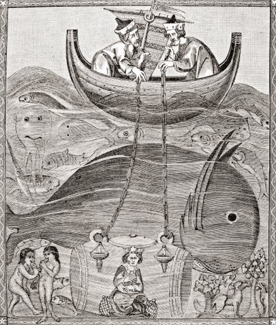 Die Meereswelt nach den Vorstellungen des Mittelalters, aus Wissenschaft und Literatur im Mittelalter von Paul Lacroix, London 1878 von French School