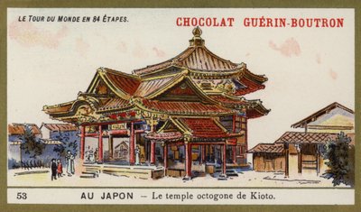 Der achteckige Tempel von Kyoto, Japan von French School