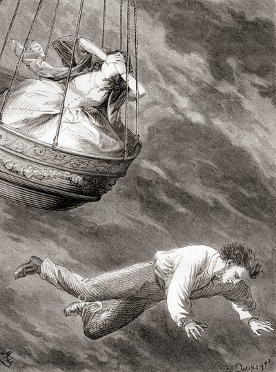 Thomas Harris, erfinderischer Londoner Wissenschaftler und Leutnant und bahnbrechender englischer Ballonfahrer, der am 25. Mai 1824 bei einem Sturz aus einem Heißluftballon ums Leben kam, aus 