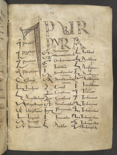 Tironisches Manuskript, MS 37518 f.27r, Paris, Saint-Germain-des-Prés von French School