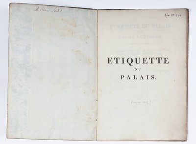 Titelseite der Etiquette du Palais, Lucca, 1805 von French School
