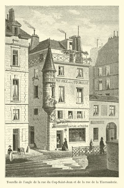Türmchen an der Ecke der Rue du Coq-Saint-Jean und der Rue de la Tixeranderie von French School