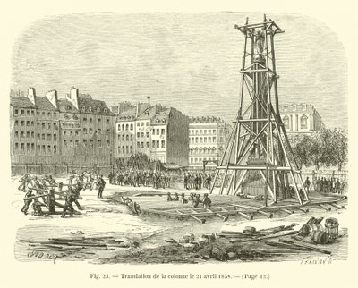 Verlegung der Säule am 21. April 1858 von French School