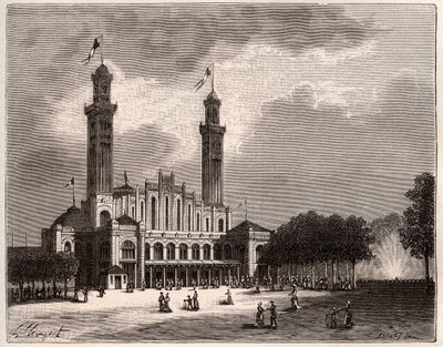Trocadero in Paris - Gravur in „La France illustree: geographie, histoire, administration statistique“ von V.A. Malt-Brown. 1884 von French School