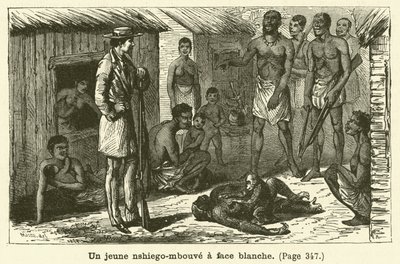 Ein junger nshiego-mbouve mit weißem Gesicht (Gravur) von French School