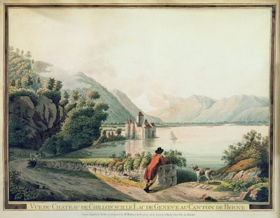 Ansicht des Château de Chillon, Genfersee von French School