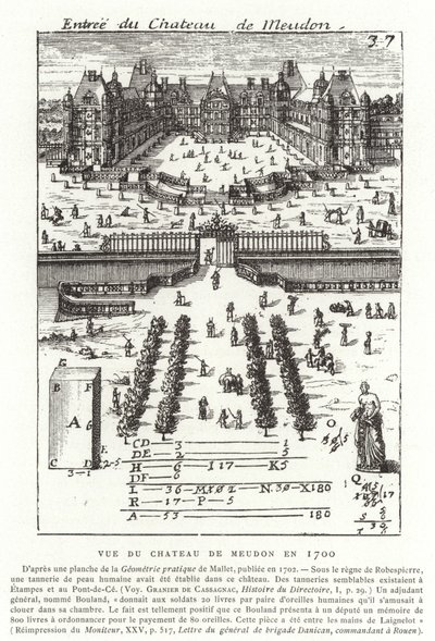 Ansicht des Château de Meudon im Jahr 1700 von French School