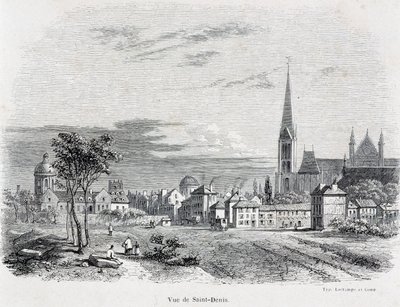 Ansicht der Stadt Saint Denis, frühes 19. Jahrhundert von French School