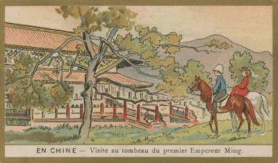 Besuch des Grabes des ersten Ming-Kaisers, China von French School