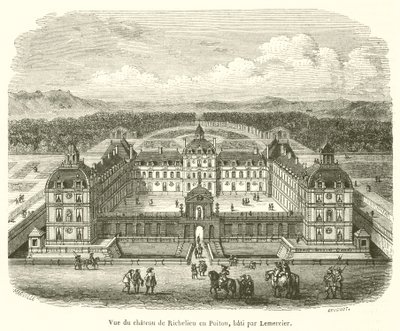 Ansicht des Schlosses von Richelieu in Poitou, erbaut von Lemercier von French School