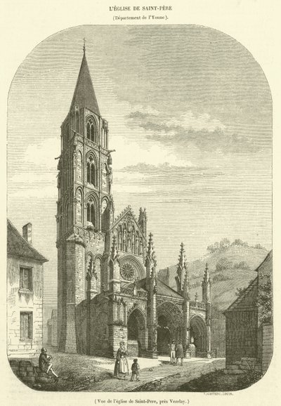 Ansicht der Kirche von Saint-Père bei Vézelay von French School