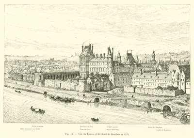Ansicht des Louvre und des Hotels von Bourbon, 1576 von French School