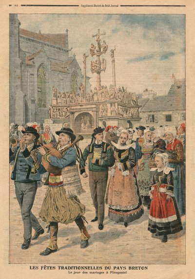 Hochzeitstag in Plougastel, Bretagne, Illustration aus Le Petit Journal, supplement illustre, 27. Januar 1907 von French School