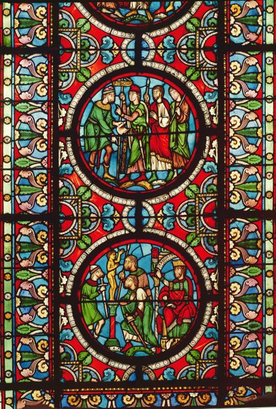 Fenster mit Szenen aus dem Leben des hl. Mauritius, 12.-13. Jahrhundert von French School
