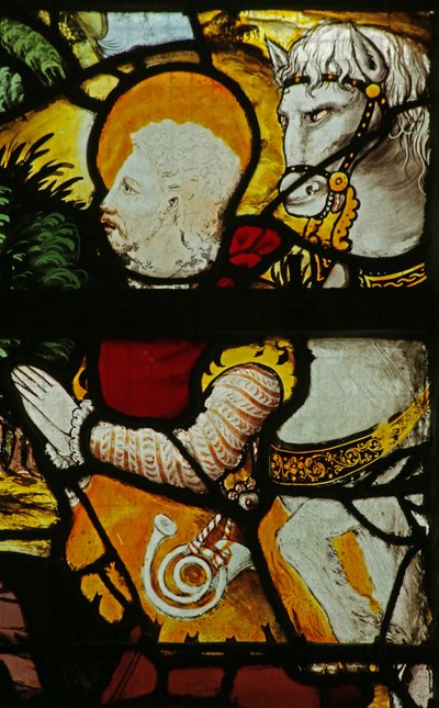 Fenster, das die Vision des Heiligen Eustachius darstellt (Detail) von French School