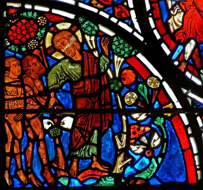 Fenster w13 Gott warnt Adam und Eva vor dem Baum der Erkenntnis von French School