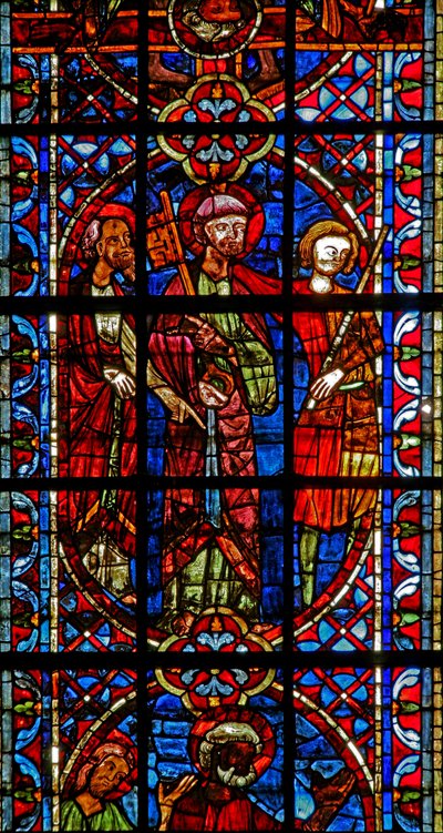 Fenster w204, St. Peter und St. Paul vor Kaiser Nero darstellend von French School