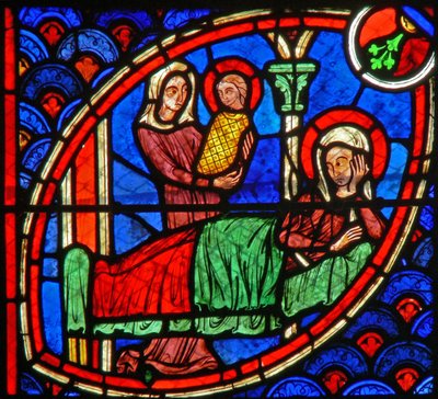 Fenster w20 Darstellung der Geburt des Heiligen Johannes des Täufers von French School