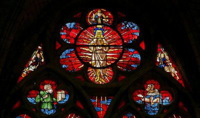 Fenster w34, Verklärung mit Elija und Moses von French School