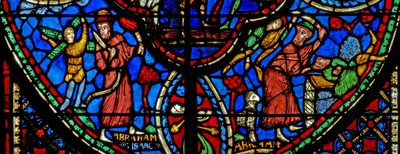 Fenster w3 mit Abraham, der Isaac opfern will von French School