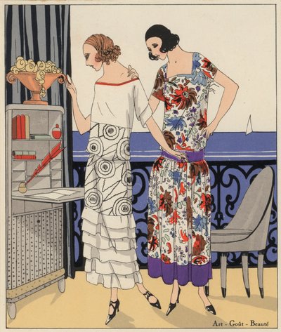 Damenmode der 1920er Jahre von den Designern Philippe und Gaston sowie Martial und Armand von French School
