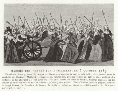 Frauenmarsch auf Versailles, Französische Revolution, 5. Oktober 1789 von French School